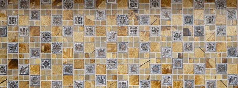 Hand-painted mosaic tile Translucent gold Combination glass mosaic Crystal Resin gold Ornament MOS88-0790_m