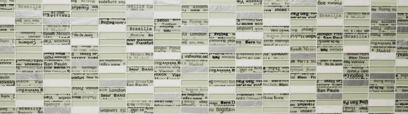 Hand-patterned mosaic tile Tile backsplash Translucent white Rectangle glass mosaic Crystal stone white MOS87-19_m