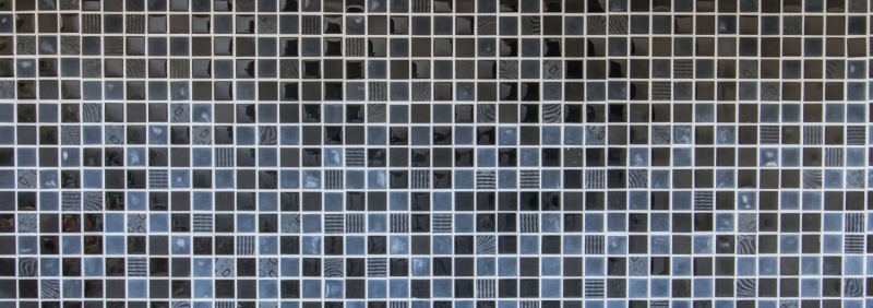 Hand-painted mosaic tile Tile backsplash Translucent dark gray black Glass mosaic Crystal stone Relief dark gray black MOS83-HQ29_m