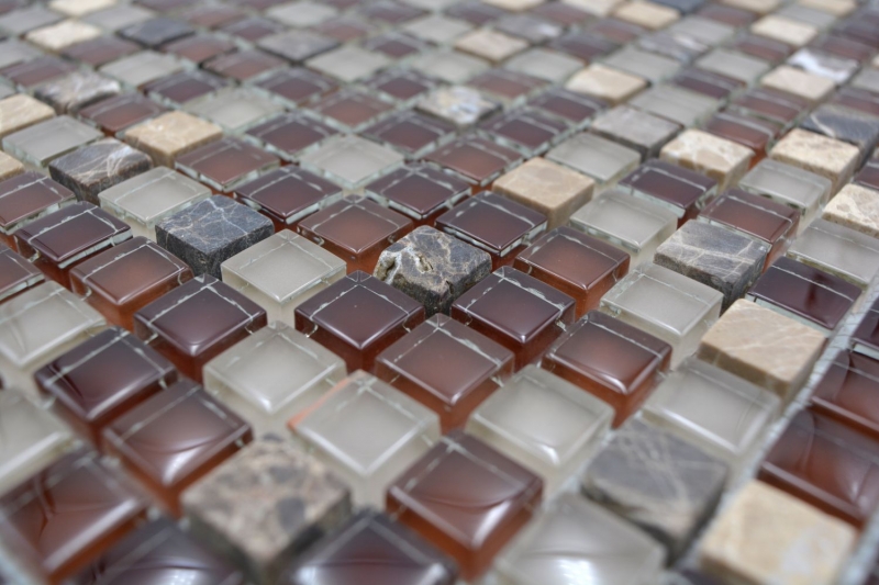 Hand-painted mosaic tile Tile backsplash Translucent brown Glass mosaic Crystal stone brown BATH WC Kitchen WALL MOS92-1304_m
