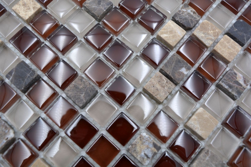 Hand-painted mosaic tile Tile backsplash Translucent brown Glass mosaic Crystal stone brown BATH WC Kitchen WALL MOS92-1304_m