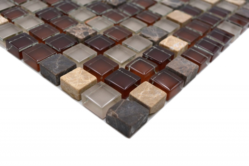 Hand-painted mosaic tile Tile backsplash Translucent brown Glass mosaic Crystal stone brown BATH WC Kitchen WALL MOS92-1304_m