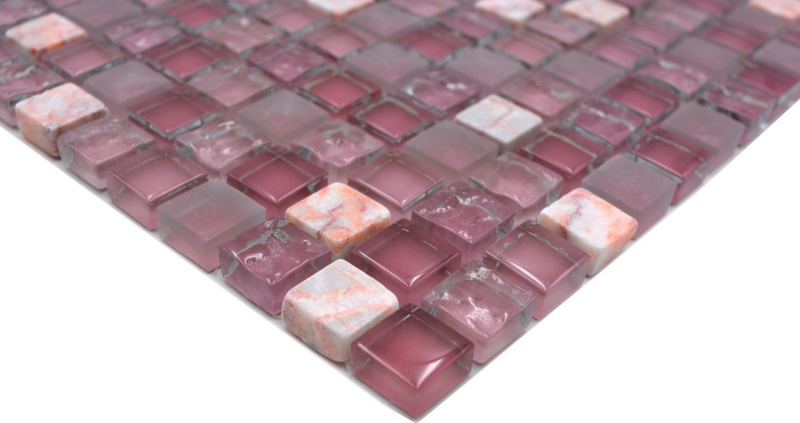 Hand-painted mosaic tile Translucent pink glass mosaic Crystal stone pink BATH WC Kitchen WALL MOS92-1002_m
