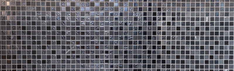 Hand-painted mosaic tile Tile backsplash Translucent gray black Glass mosaic Crystal stone gray black MOS62-0302-GN_m
