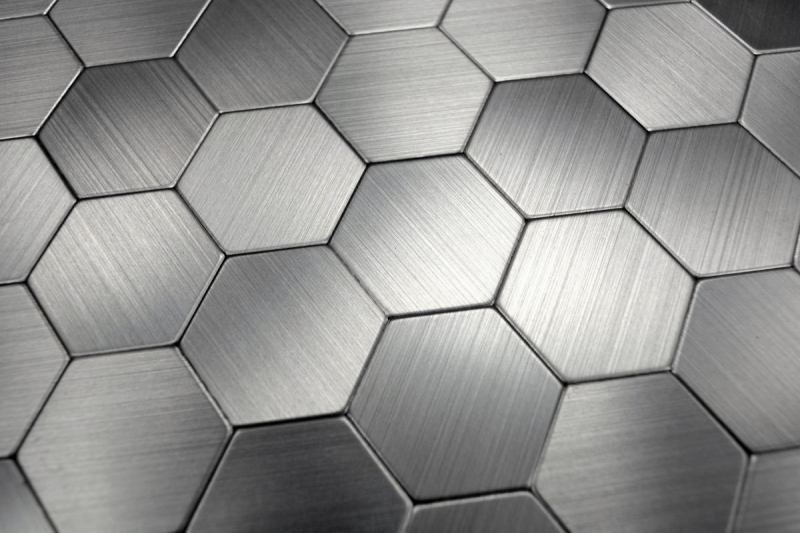 Hand pattern mosaic tile tile mirror self-adhesive aluminum silver metal hexagon metal MOS200-22MHX_m