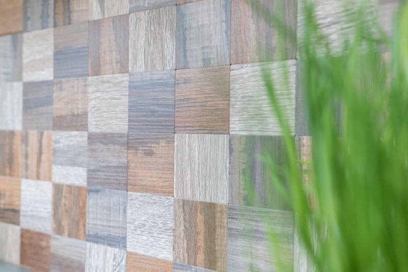 Hand sample mosaic tile tile mirror self-adhesive aluminum gray beige metal wood look MOS200-2422_m
