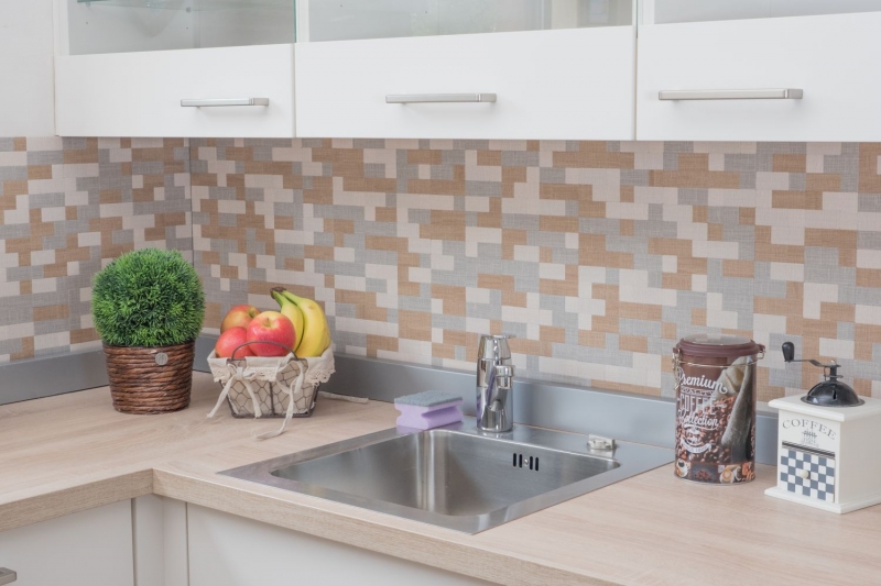 Hand pattern mosaic tile tile mirror self-adhesive aluminum cream beige gray combination metal textile look MOS200-2522_m