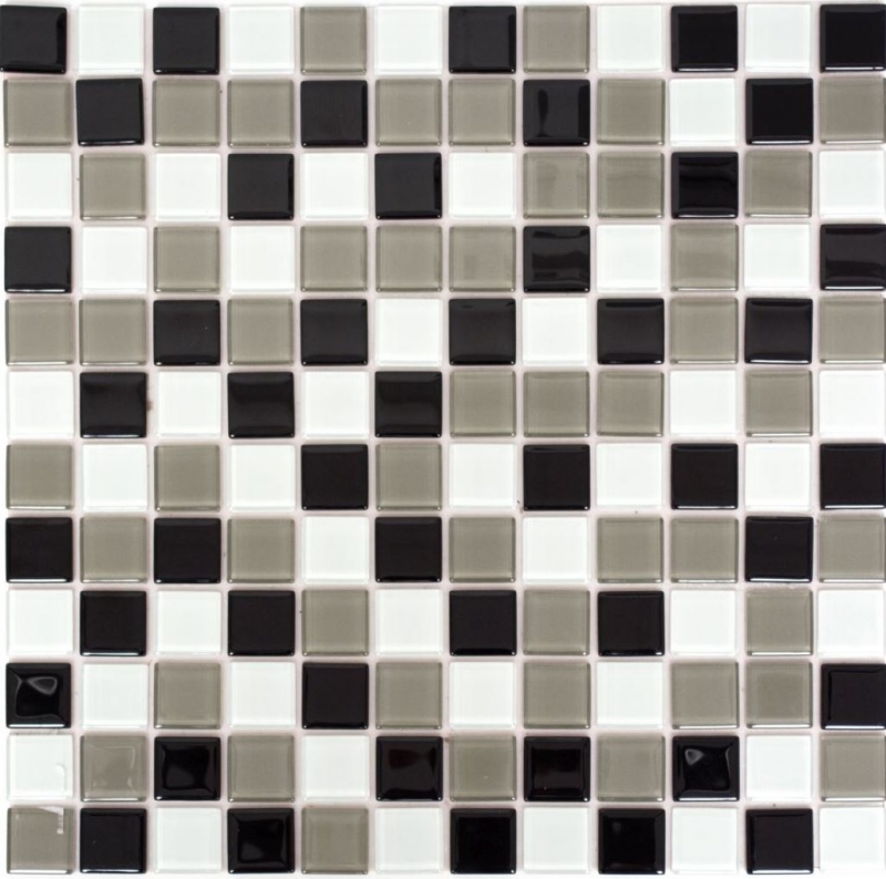 Hand sample mosaic tile Tile backsplash self-adhesive Translucent brown black white Glass mosaic Crystal brown black white MOS200-4CM30_m