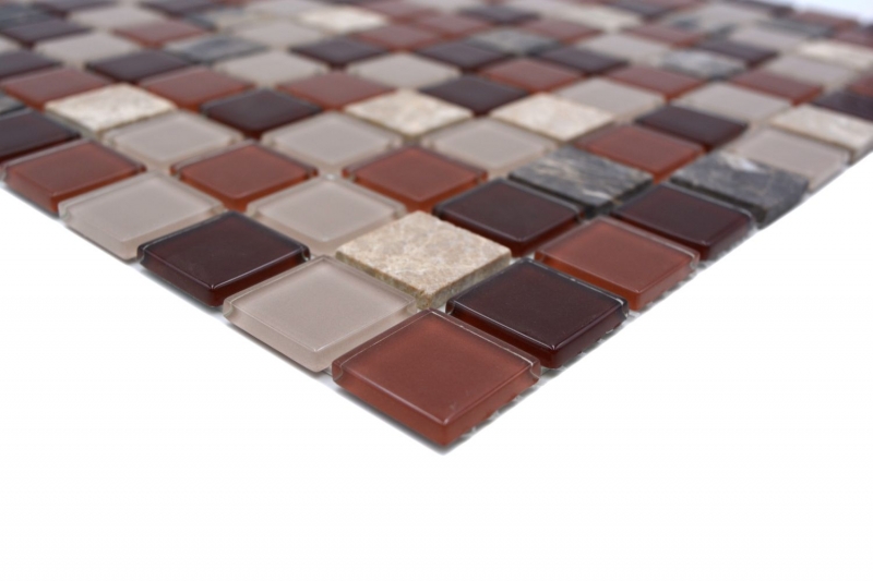 Hand pattern mosaic tile Tile backsplash self-adhesive Translucent stone beige brown Glass mosaic Crystal stone beige brown emperador MOS200-4M352_m
