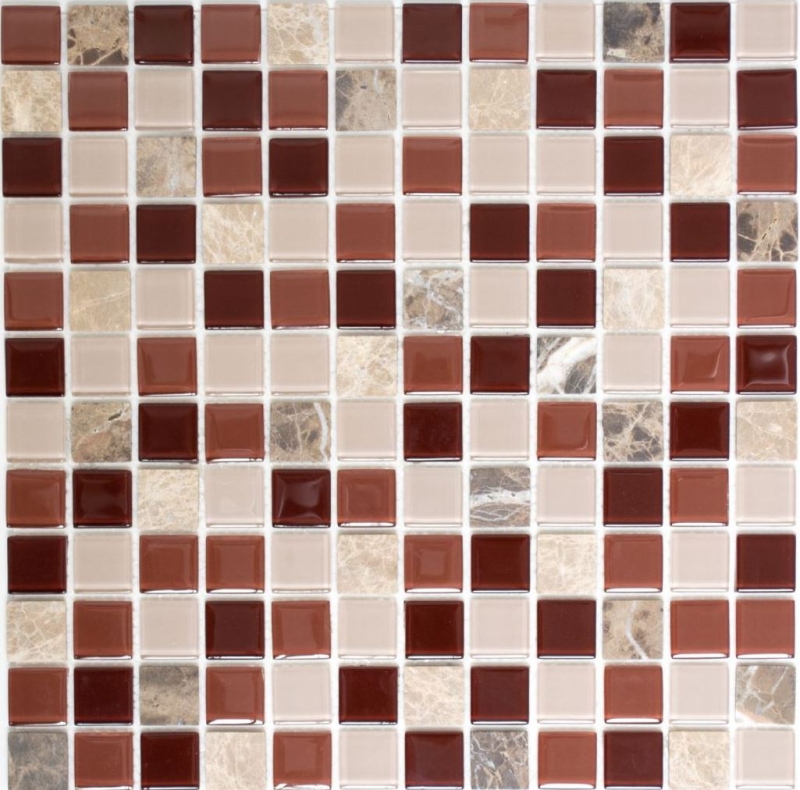 Hand pattern mosaic tile Tile backsplash self-adhesive Translucent stone beige brown Glass mosaic Crystal stone beige brown emperador MOS200-4M352_m