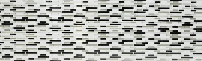 Hand pattern mosaic tile kitchen mirror self-adhesive vinyl foil vinyl silver black white vinyl Calm silver oblong 4-pack MOSVinyl-24034_m