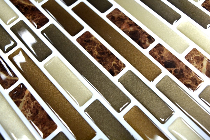 Hand pattern mosaic tile tile mirror self-adhesive vinyl foil vinyl brown vinyl brown marble 4-pack MOSVinyl-24088_m