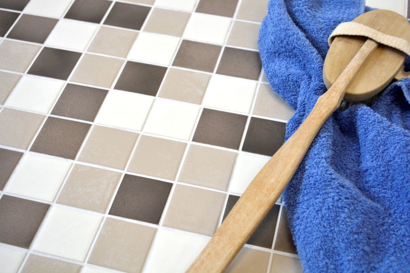 Hand sample mosaic antique white beige brown wall tile kitchen tile backsplash MOS14-1213_m