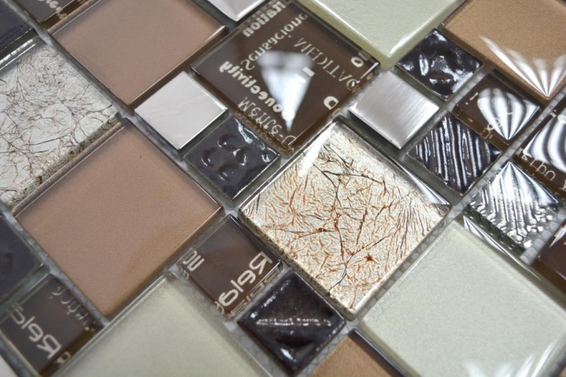 Hand pattern transparent crystal mosaic glass mosaic silver brown wall tile mirror kitchen shower bathroom MOS88-1317_m
