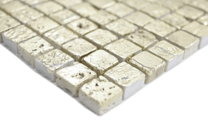 Hand-painted mosaic stone resin gold wall tile backsplash kitchen bathroom MOS88-0707_m