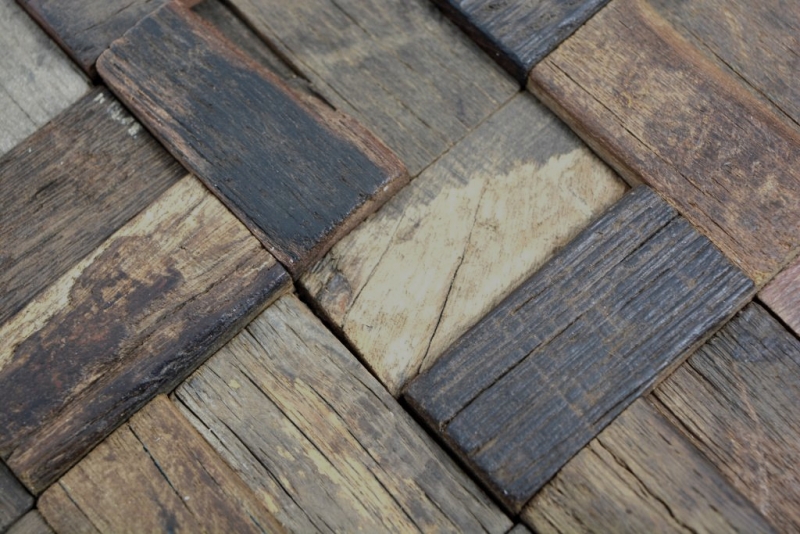 Hand sample wood mosaic parquet boot OLD Wood wood FSC mosaic tile wall tile backsplash kitchen bathroom MOS160-25_m