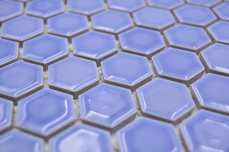 Hand pattern ceramic mosaic hexagon blue glossy mosaic tile wall tile backsplash kitchen bathroom MOS11H-0506_m