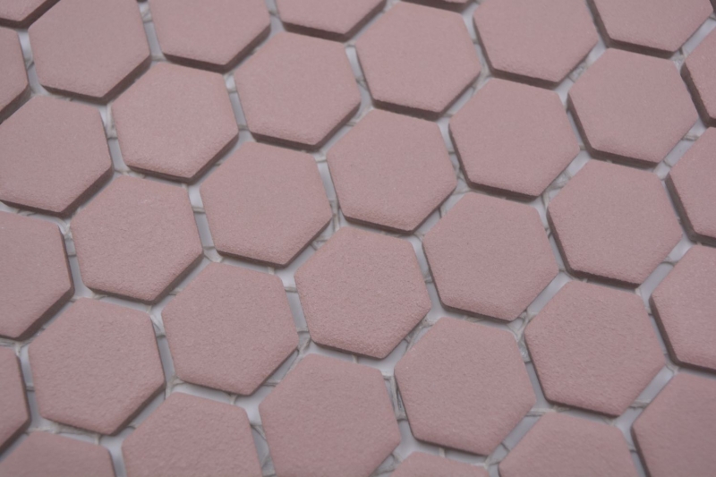 Hand sample ceramic mosaic hexagon clinker red R10B shower tray floor tile mosaic tile kitchen bathroom floor MOS11H-0900-R10_m