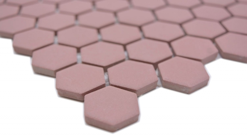 Hand sample ceramic mosaic hexagon clinker red R10B shower tray floor tile mosaic tile kitchen bathroom floor MOS11H-0900-R10_m