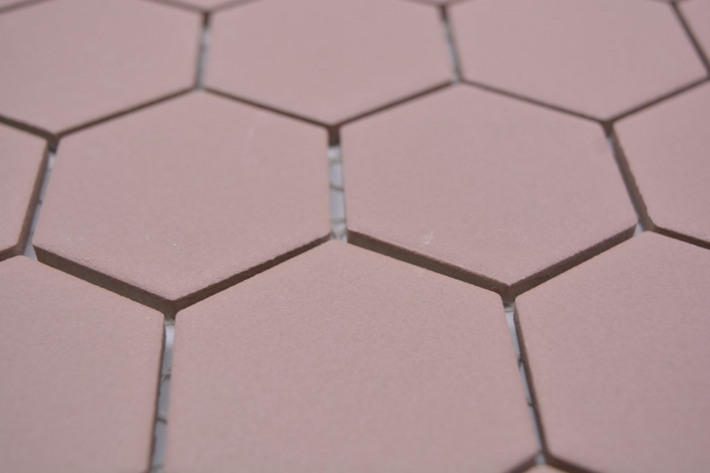 Hand sample ceramic mosaic hexagon clinker red R10B shower tray floor tile mosaic tile kitchen bathroom floor MOS11H-0099-R10_m