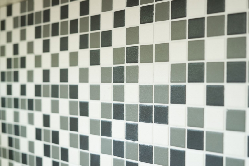 Hand sample mosaic tile ceramic black white anthracite matt shower tray MOS18-2213-R10_m