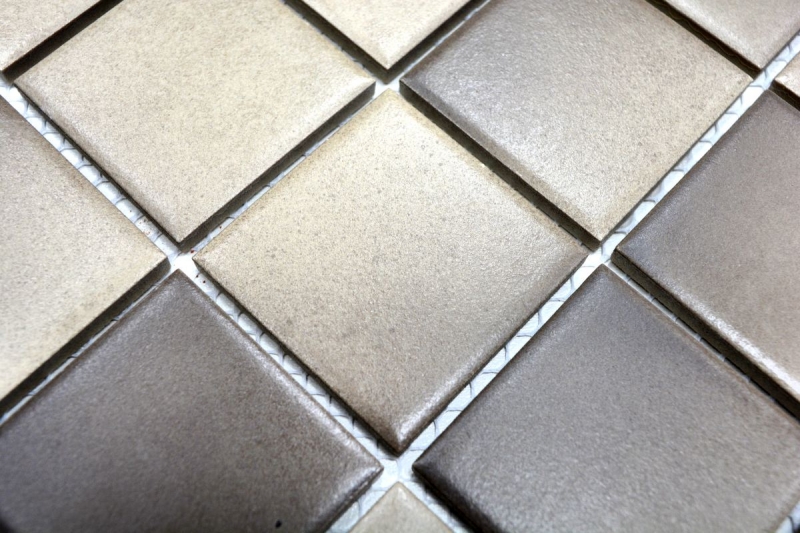 Hand-painted mosaic tile ceramic BROWN BEIGE MIX SLIPPING SLIPPROOF MOS16-1211-R10_m