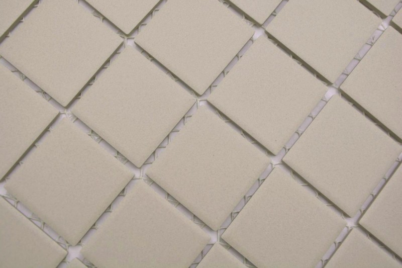 Hand-painted mosaic tile ceramic light beige magnolia unglazed RUTSCHEMMEND MOS14B-1211-R10_m