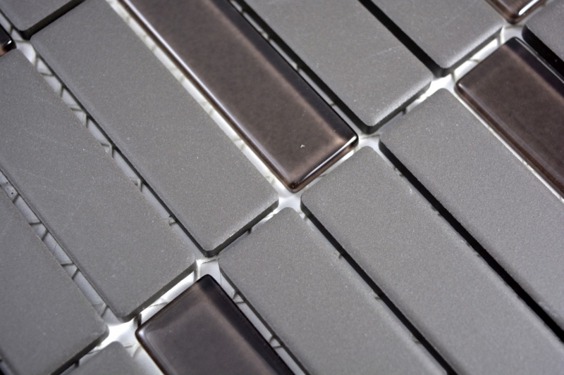 Hand pattern mosaic tile ceramic rods brown unglazed glass shower tray floor tile MOS24-1313-R10_m
