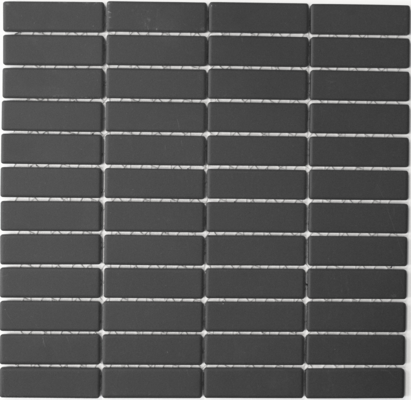 Hand pattern mosaic tile ceramic rods black unglazed shower tray floor tile MOS24B-0310-R10_m