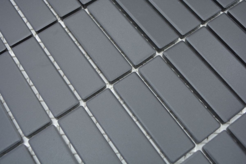Hand pattern mosaic tile ceramic rods black unglazed shower tray floor tile MOS24B-0310-R10_m