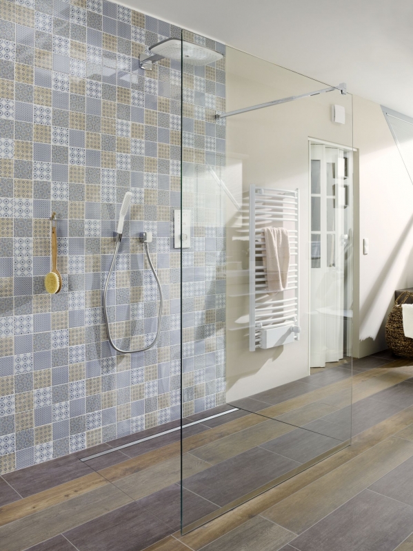 Retro vintage mosaic backsplash kitchen backsplash white blue orange gray MOS22B-1404_f | 10 mosaic mats