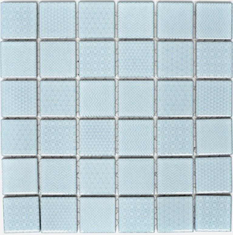 Mosaic tiles TURQUOISE AQUA BLUE LIGHT BATHROOM pool tile backsplash kitchen wall MOS16-0402_f | 10 mosaic mats