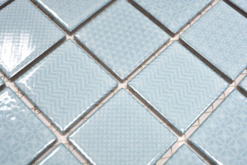 Mosaic tiles TURQUOISE AQUA BLUE LIGHT BATHROOM pool tile backsplash kitchen wall MOS16-0402_f | 10 mosaic mats