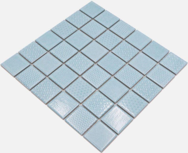 Mosaic tiles TURQUOISE AQUA BLUE LIGHT BATHROOM pool tile backsplash kitchen wall MOS16-0402_f | 10 mosaic mats