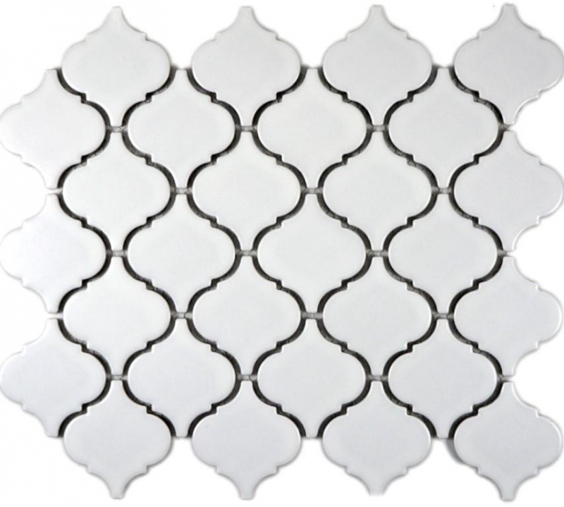 Retro vintage mosaic tiles ceramic Florentine white matt MOS13-11WM_f | 10 mosaic mats
