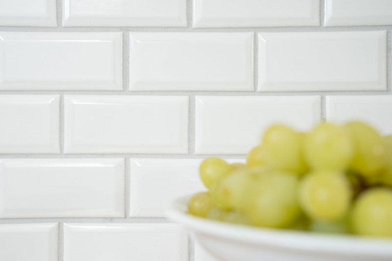 Metro Subway mosaic tiles ceramic WHITE tile backsplash kitchen wall MOS26M-0101_f | 10 mosaic mats