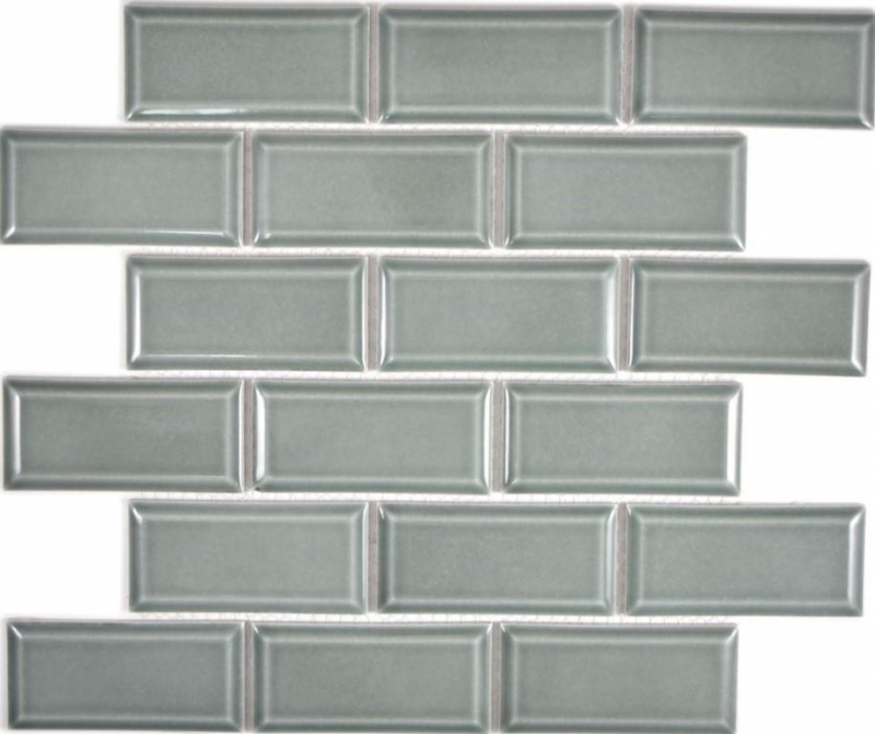 Metro Subway mosaic tiles ceramic gray green tile backsplash kitchen wall MOS26M-0218_f | 10 mosaic mats