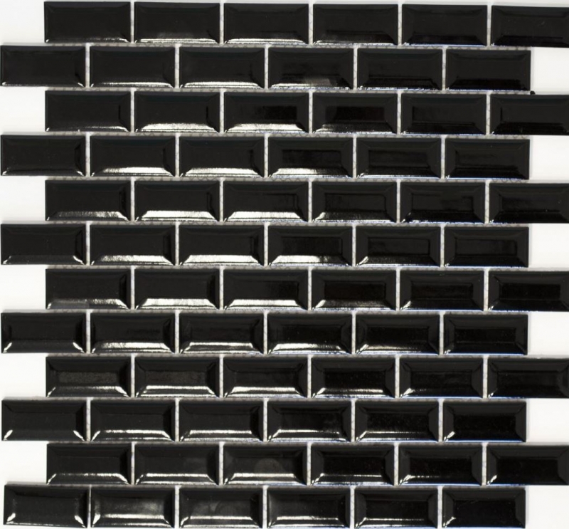 Mini Metro Subway mosaic tiles ceramic black tile backsplash kitchen MOS26-0302_f | 10 mosaic mats