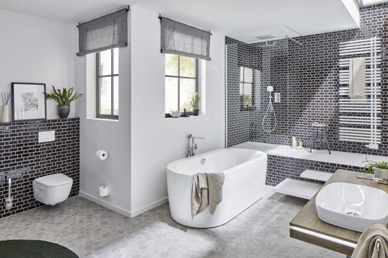 Metro Subway mosaic tiles ceramic black tile backsplash kitchen MOS26WM-0301_f | 10 mosaic mats