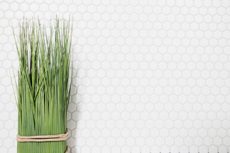 Mosaic tiles ceramic hexagon white matt wall shower tile mirror wall tiles MOS11A-0111_f | 10 mosaic mats