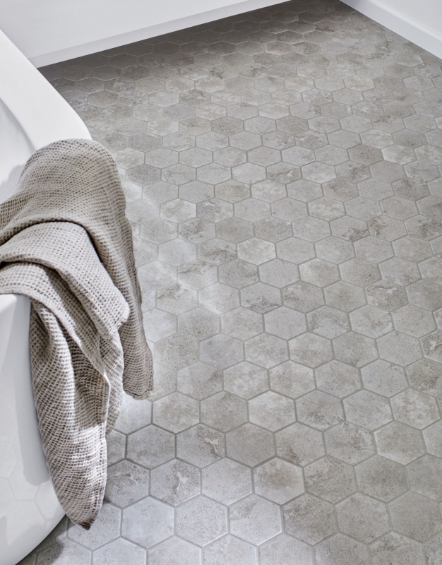Mosaic tiles ceramic gray hexagon cement kitchen tile WC bathroom tile MOS11F-0204_f | 10 mosaic mats