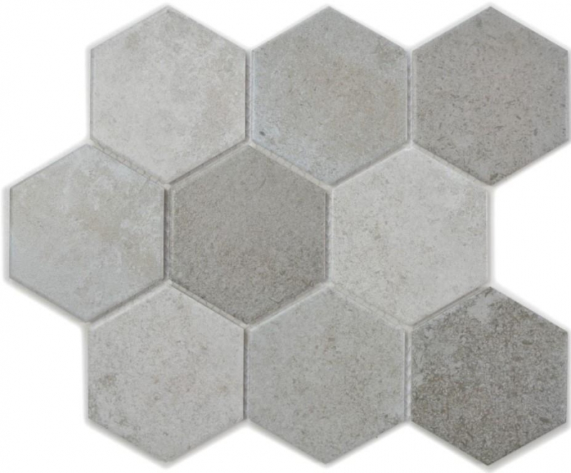 Mosaic tiles ceramic gray hexagon cement kitchen tile WC bathroom tile MOS11F-0204_f | 10 mosaic mats