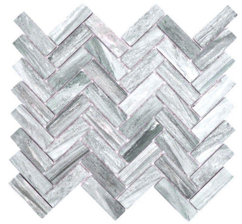Mosaic tile ceramic herringbone stone effect gray tile backsplash MOS24-SO32_f | 10 mosaic mats