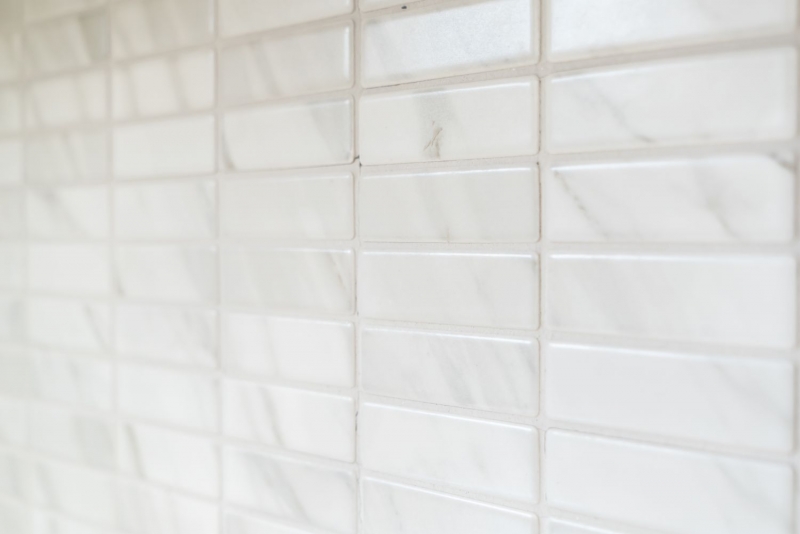 Mosaic tile ceramic rods stone look white tile backsplash kitchen MOS24-STSO01_f | 10 mosaic mats