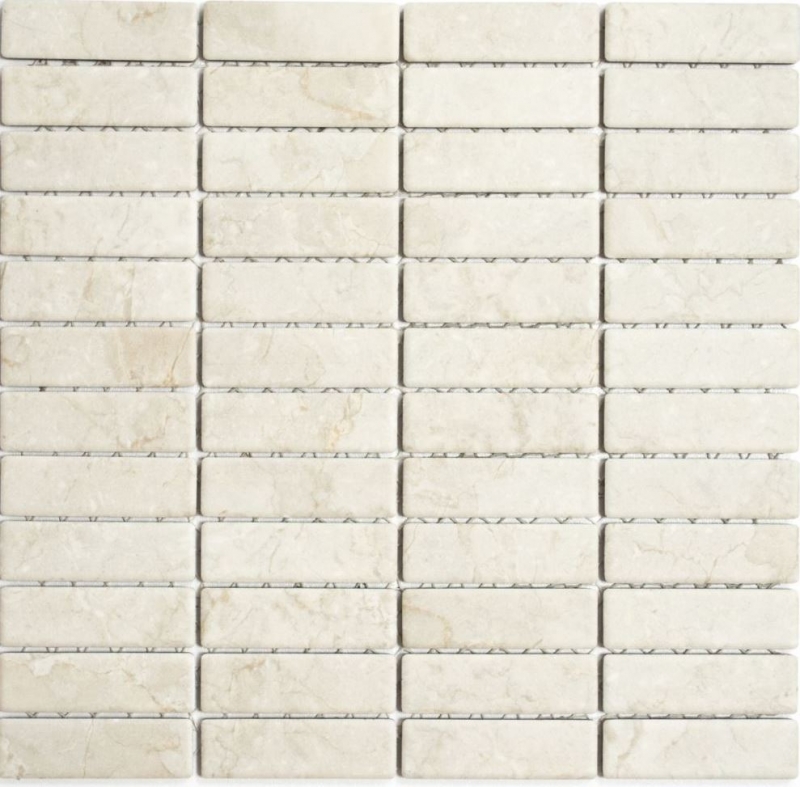 Mosaic tile ceramic rods stone look light beige tile backsplash kitchen MOS24-STSO45_f | 10 mosaic mats