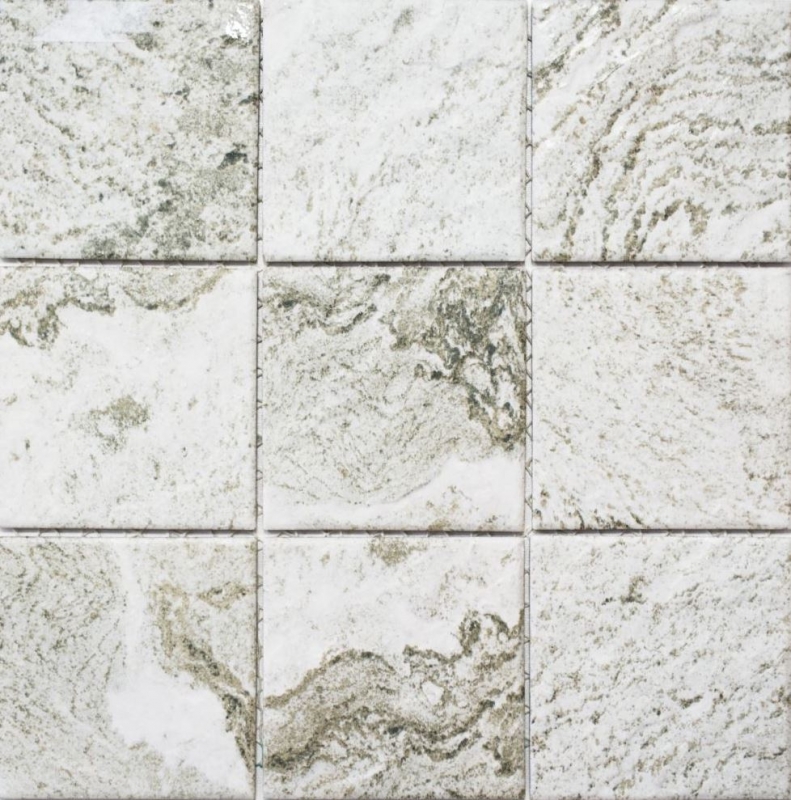 Mosaic tile ceramic stone effect texture light gray tile backsplash kitchen MOS22-HWA9LG_f | 10 mosaic mats