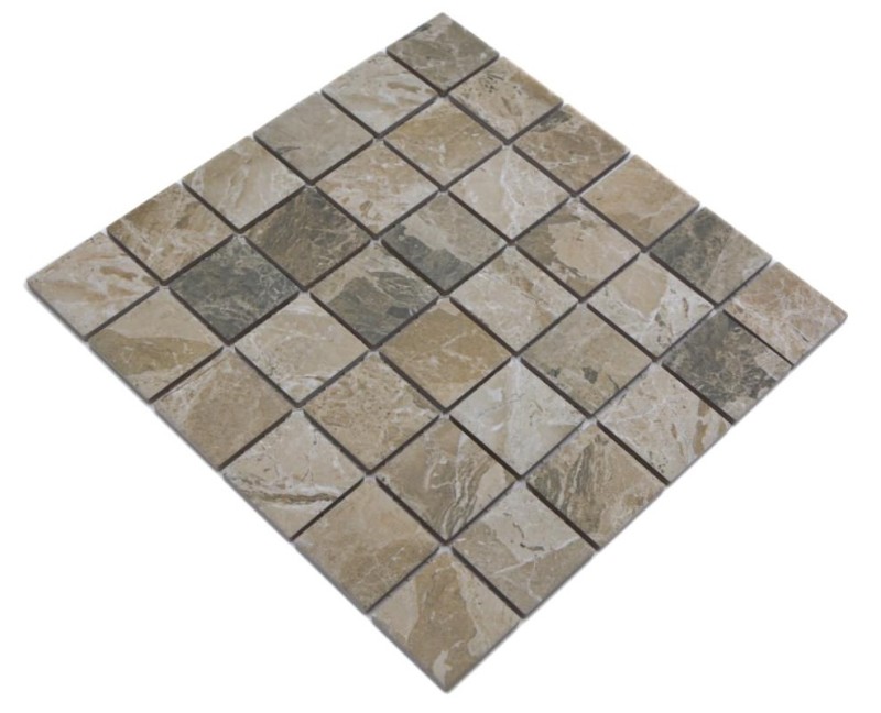 Mosaic stone natural stone look beige sand brown textured tile backsplash MOS16-AISO89_f | 10 mosaic mats