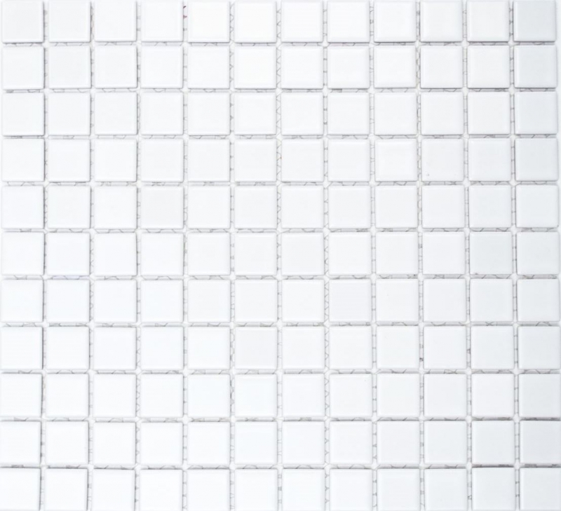 Mosaic tile ceramic WHITE MATT wall tile backsplash kitchen bathroom shower MOS18-0111_f