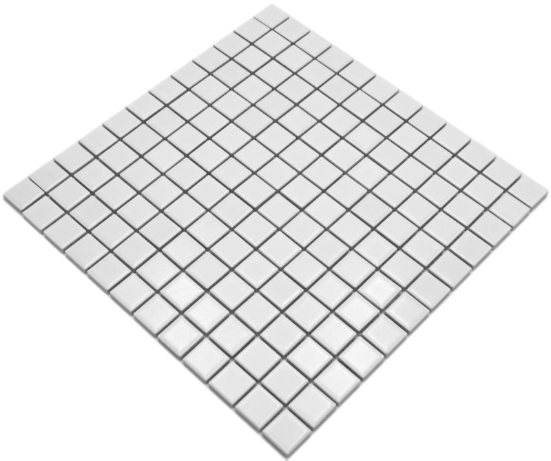 Ceramic mosaic WHITE MATT shower splashback bathroom tile kitchen splashback MOS18D-0111_f