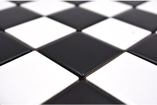 Mosaic tile ceramic white black matt chessboard tile backsplash MOS16-CD202_f